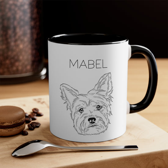 Custom Black & White Color Mug - Pet Photo + Personalization